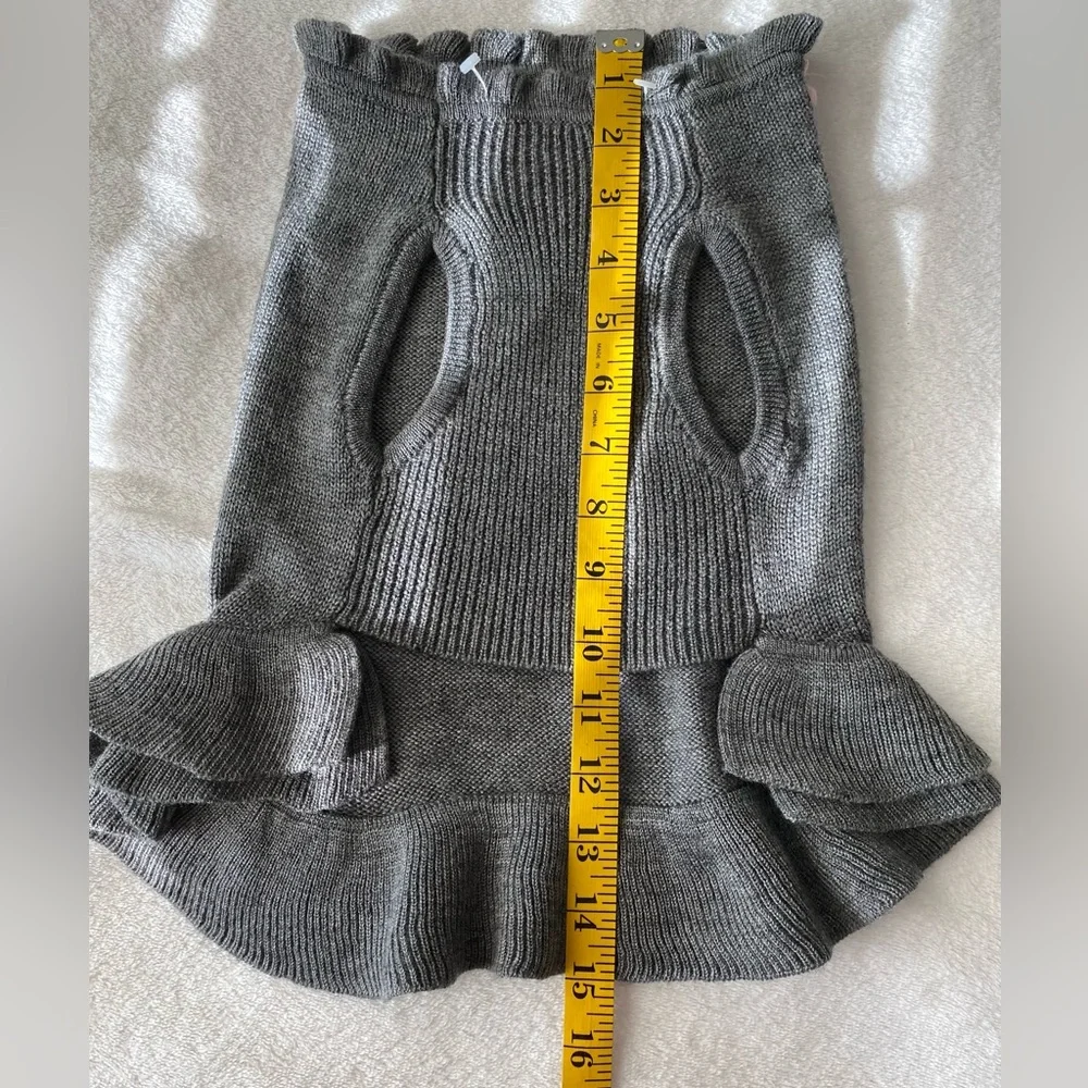 Frou Frou gray and pink ruffled dog dress with bow Sz Small